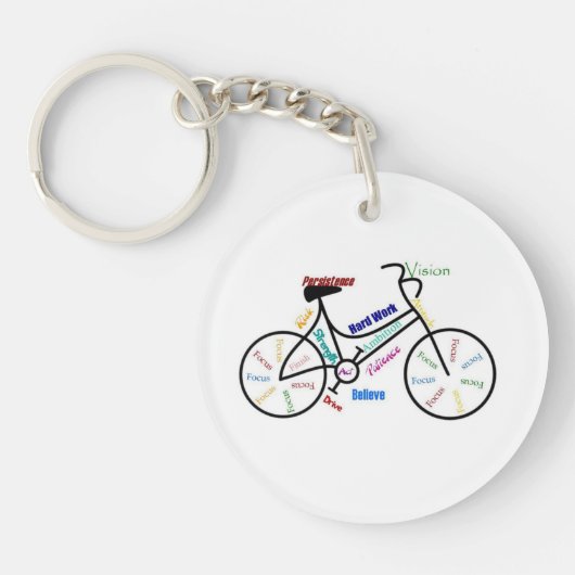 Motivatie woorden voor fiets, Cycle Custom Name Sleutelhanger (Voorkant)