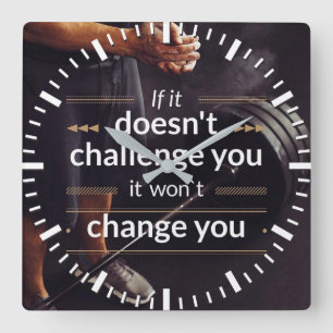 Motivatie woorden - werkresultaat vierkante klok