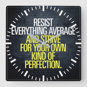 Motivatie woorden - werkresultaat vierkante klok