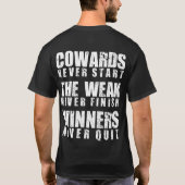 Motivatie woorden - Winnaars nooit stoppen T-shirt (Achterkant)