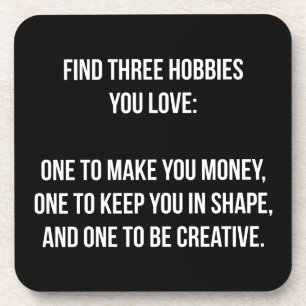 Motivatie woorden - Zoek drie Hobbies waar je van Bier Onderzetter