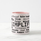 Motivatie woordwolk op roze harten mok (Midden)