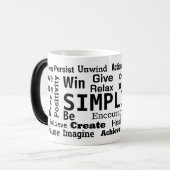 Motivatie woordwolk op wit magische mok (Voorkant links)