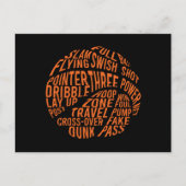 Motivatie Word Cloud Art Basketball Briefkaart (Voorkant)