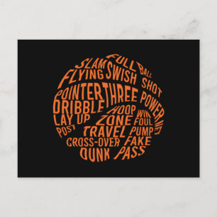Motivatie Word Cloud Art Basketball Briefkaart
