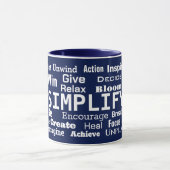 Motivatie Word Cloud op Navy Blue Mok (Midden)