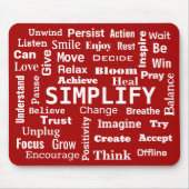 Motivatie Word Cloud op rood Muismat (Voorkant)