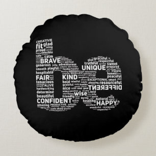 Motivatie Word Cloud Sierkussen Rond Kussen