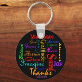 Motivatie Word Collage Sleutelhanger (Voorkant)