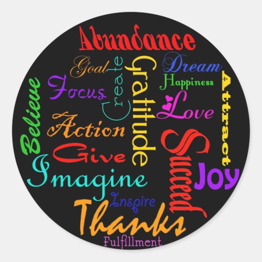 Motivatie Word Collage Stickers (Voorkant)