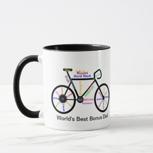 Motivatie Words Bike, Cycle Best Bonus Pap Mok (Links)