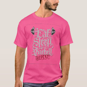 Motivatie workout Eet Slaap Barbell Herhaal T-shirt