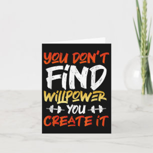 Motivatie Workout Willpower Quote Dumbbell Grap Kaart