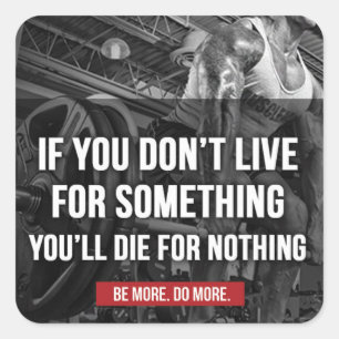 Motivatie workout woorden vierkante sticker