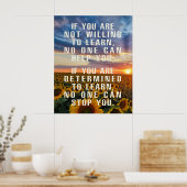 Motivatie, Zonnebloemkunst, Positieve Gezegden Poster (Keuken)