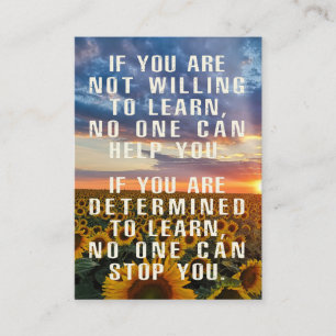 Motivatie, Zonnebloemkunst, Positieve Gezegden Visitekaartje