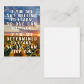 Motivatie, Zonnebloemkunst, Positieve Gezegden Visitekaartje (Voorkant / Achterkant)