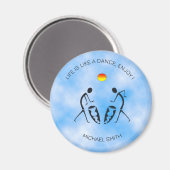 Motivatie, zonnige viering silhouet dansers magneet (Voorkant / Achterkant)