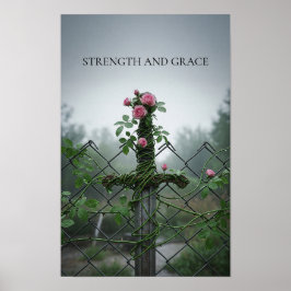 Motivatie zwaard en Rozen op het hek Poster