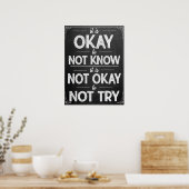 Motivatie zwart-witleslokaal Poster (Keuken)