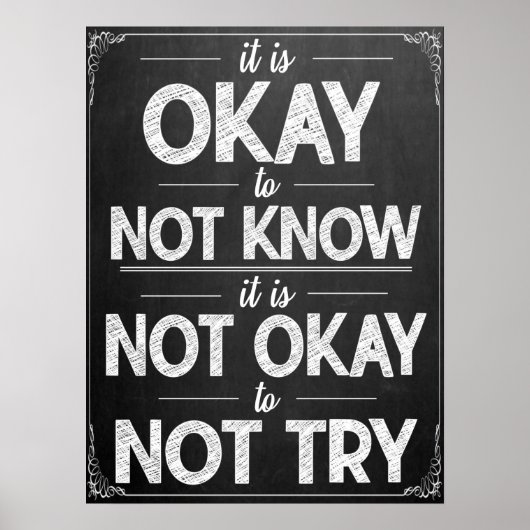 Motivatie zwart-witleslokaal Poster (Voorkant)