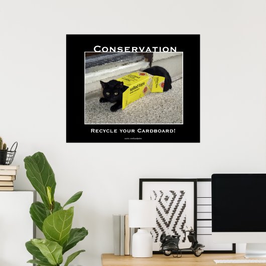 Motivatie zwarte kat-Posters Poster (Thuiskantoor)