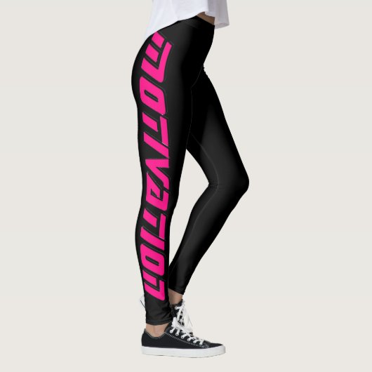 "MOTIVATIE" zwarte leggings (Rechts)