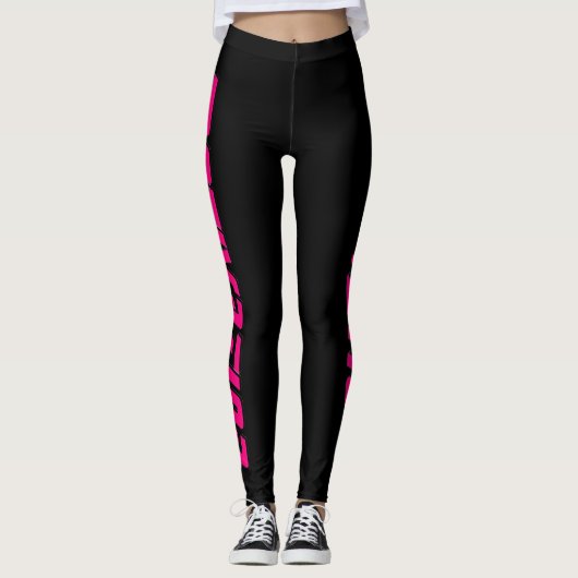 "MOTIVATIE" zwarte leggings (Voorkant)