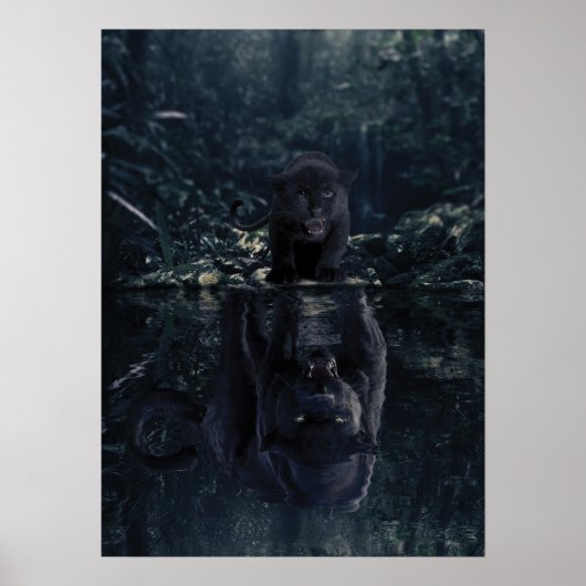 Motivatie zwarte panthermindset poster (Voorkant)