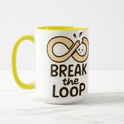 Motivatiebeker 'Break the Loop' Keramiek Mok (Links)