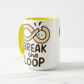 Motivatiebeker 'Break the Loop' Keramiek Mok (Voorkant links)