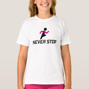Motivatieel ontwerp 'Nooit Stoppen' voor de harde T-shirt