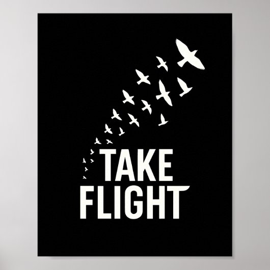 Motivatieel Vogelontwerp 'Vlieg weg' Poster (Voorkant)