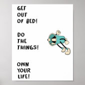 Motivatief Poster “Uit Bed Komen Doe Dingen” (Voorkant)
