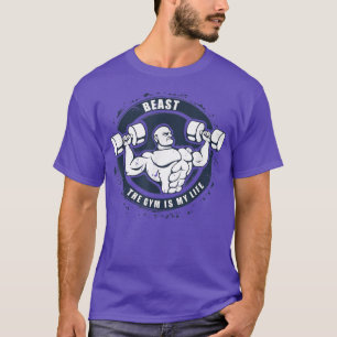 Motivatiekool voor Mannen Gym Beast Workout T-shirt