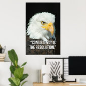 Motivatieposter Consistentie is de Oplossing Poster (Thuiskantoor)