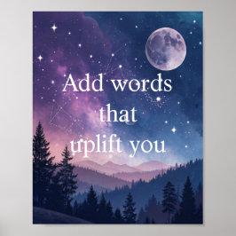 Motivatieposter met sterrenhemel poster