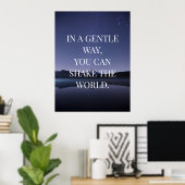 Motivatieposter verander de wereld poster (Thuiskantoor)