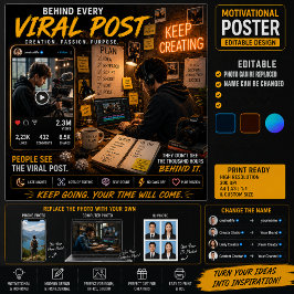 Motivatieposter voor contentmakers | Bewerkbare fo Poster