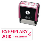 Motivating "EXEMPLARY JOB!" + Custom Teacher Name Zelfinktende Stempel (In situ)