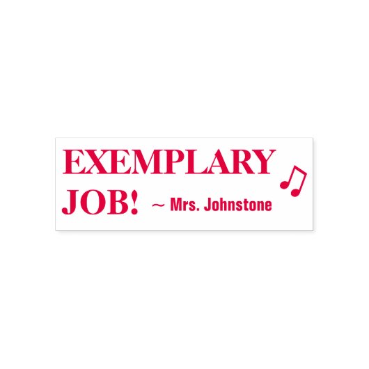 Motivating "EXEMPLARY JOB!" + Custom Teacher Name Zelfinktende Stempel (Design)