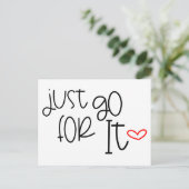 Motivating Quote Just Go For It Black White Briefkaart (Staand voorkant)