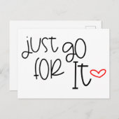 Motivating Quote Just Go For It Black White Briefkaart (Voorkant / Achterkant)