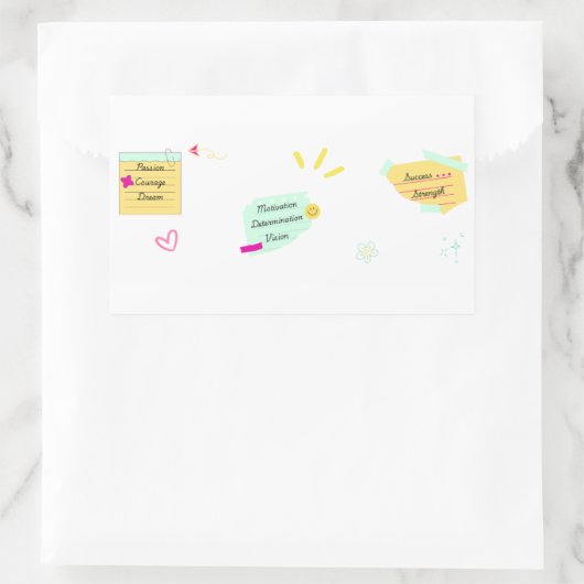 Motivation and positive vibes rechthoekige sticker (Tas)
