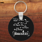 Motivation denkt het Shirt van het Succes van Idee Sleutelhanger (Voorkant)