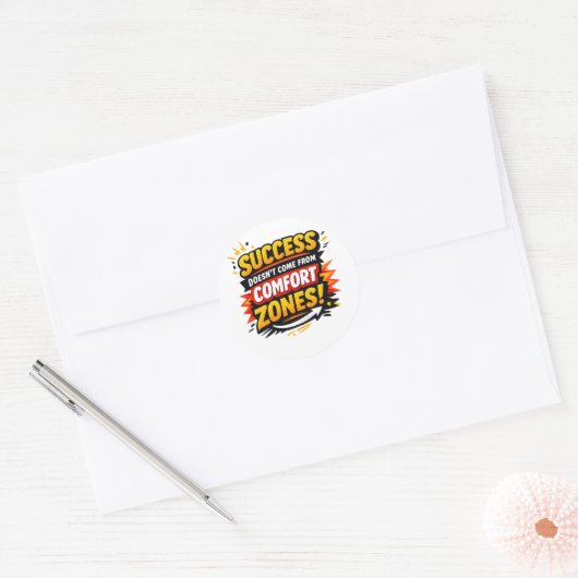 Motivation Design Ronde Sticker (Envelop)