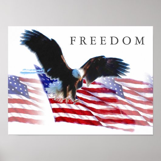 Motivation Freedom Eagle landt Amerikaanse vlag Pa Poster (Voorkant)
