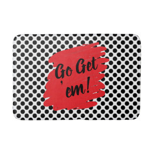 Motivation Red Daub en Black Stippen Modern Badmat