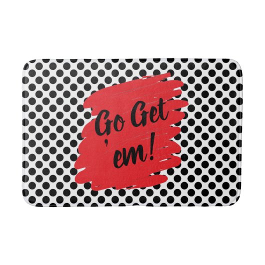 Motivation Red Daub en Black Stippen Modern Badmat (Voorkant)