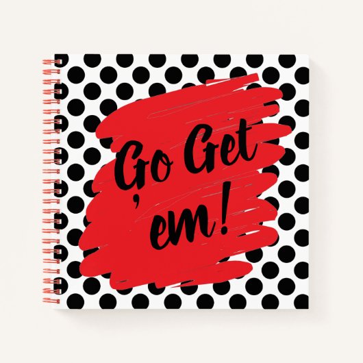 Motivation Red Daub en Black Stippen Modern Notitieboek (Voorkant)